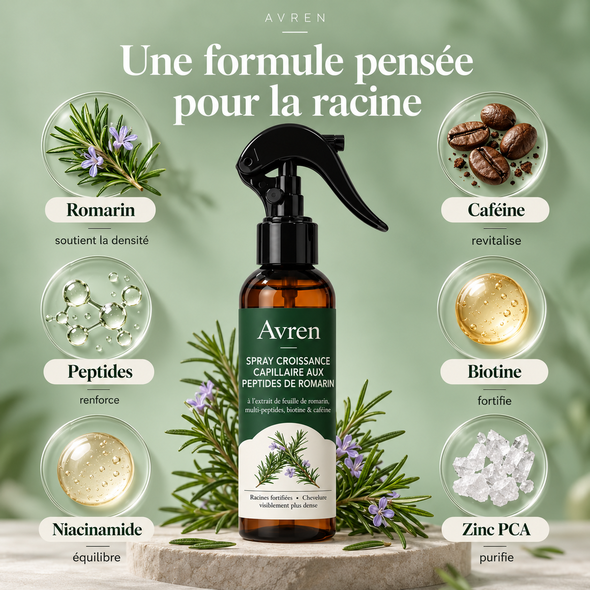 Avren Spray Densité — Cheveux affinés & perte de densité